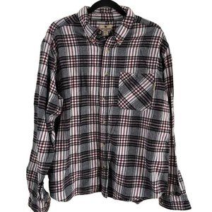 WOOLRICH Men’s Gray & Red Plaid Flannel Shirt, Sz XL